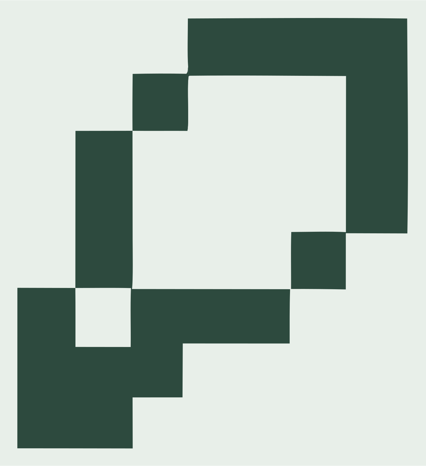 8-Bit Magnifier Zoom Logo #e8efe9/#2d4a3e