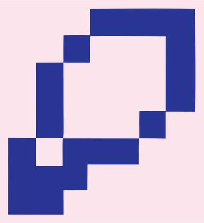 8-Bit Magnifier Zoom Logo #fce4ec/#283593