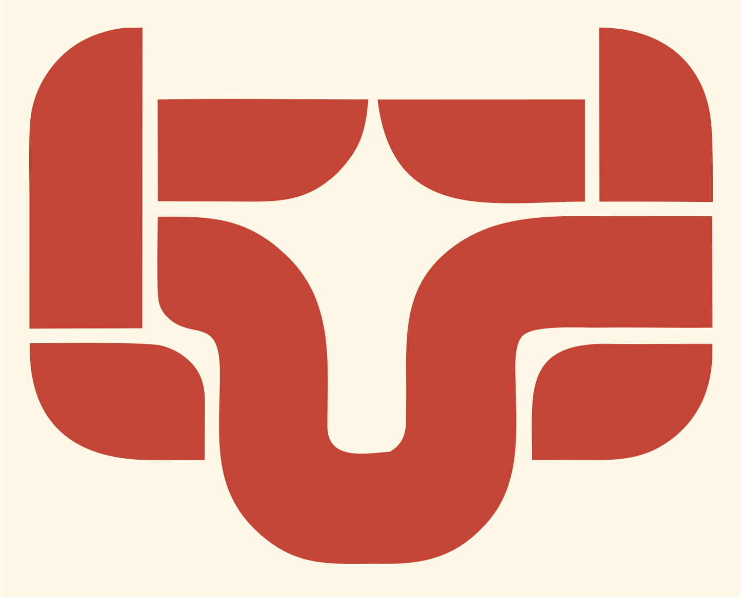 Abstract Ram Face Logo #fff8e7/#c44536