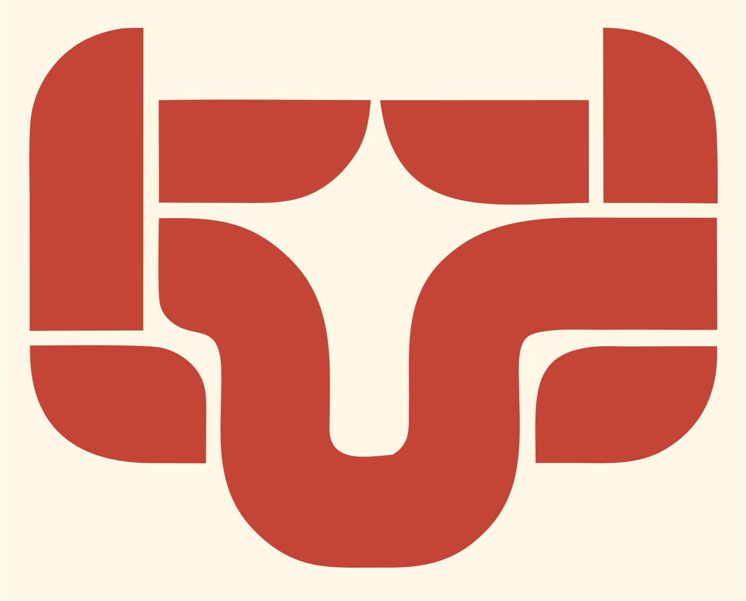 Abstract Ram Face Logo #fff8e7/#c44536