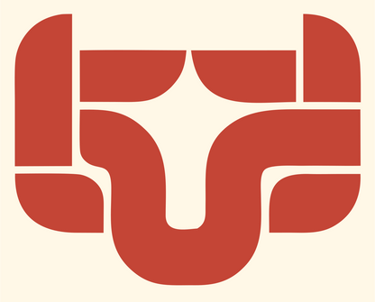 Abstract Ram Face Logo #fff8e7/#c44536