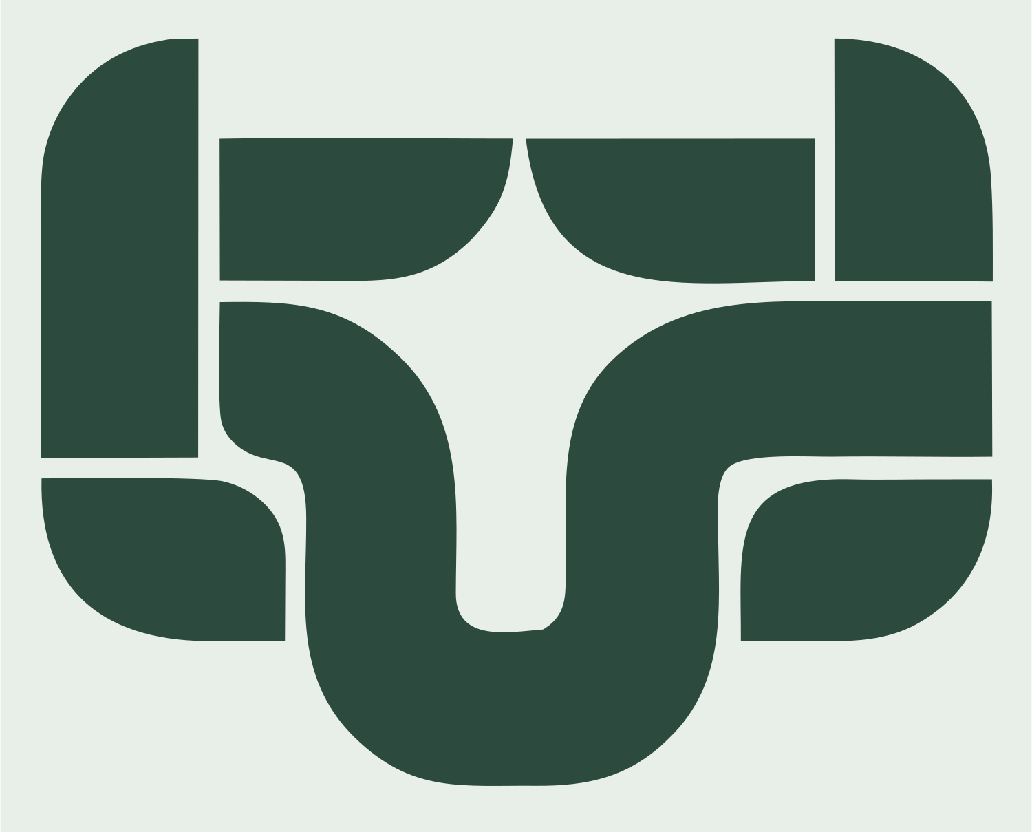 Abstract Ram Face Logo #e8efe9/#2d4a3e