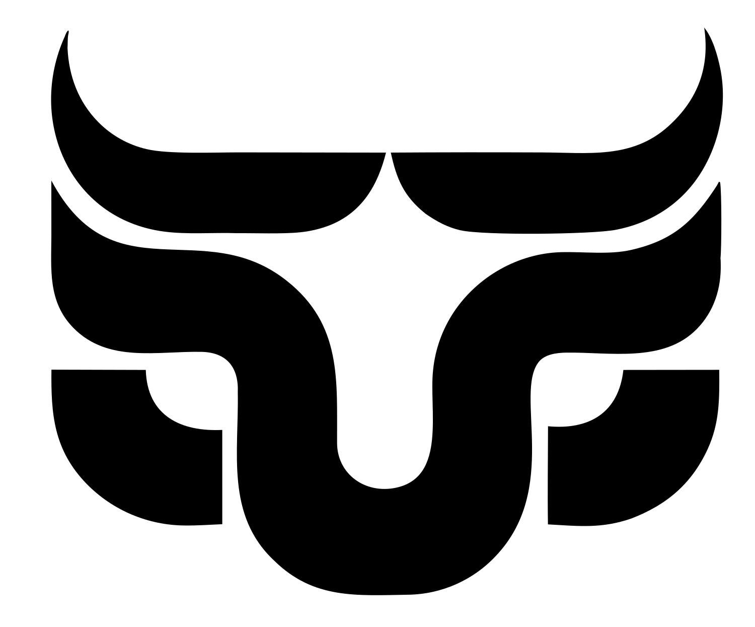 Longhorn Bull Face Logo #ffffff/#000000