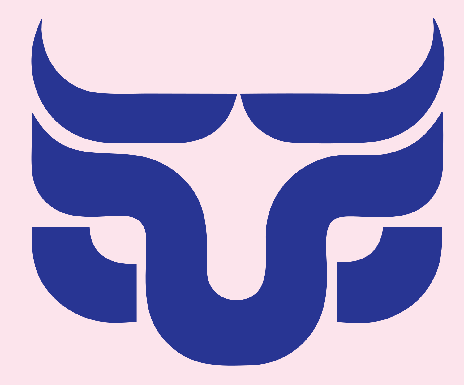 Longhorn Bull Face Logo #fce4ec/#283593