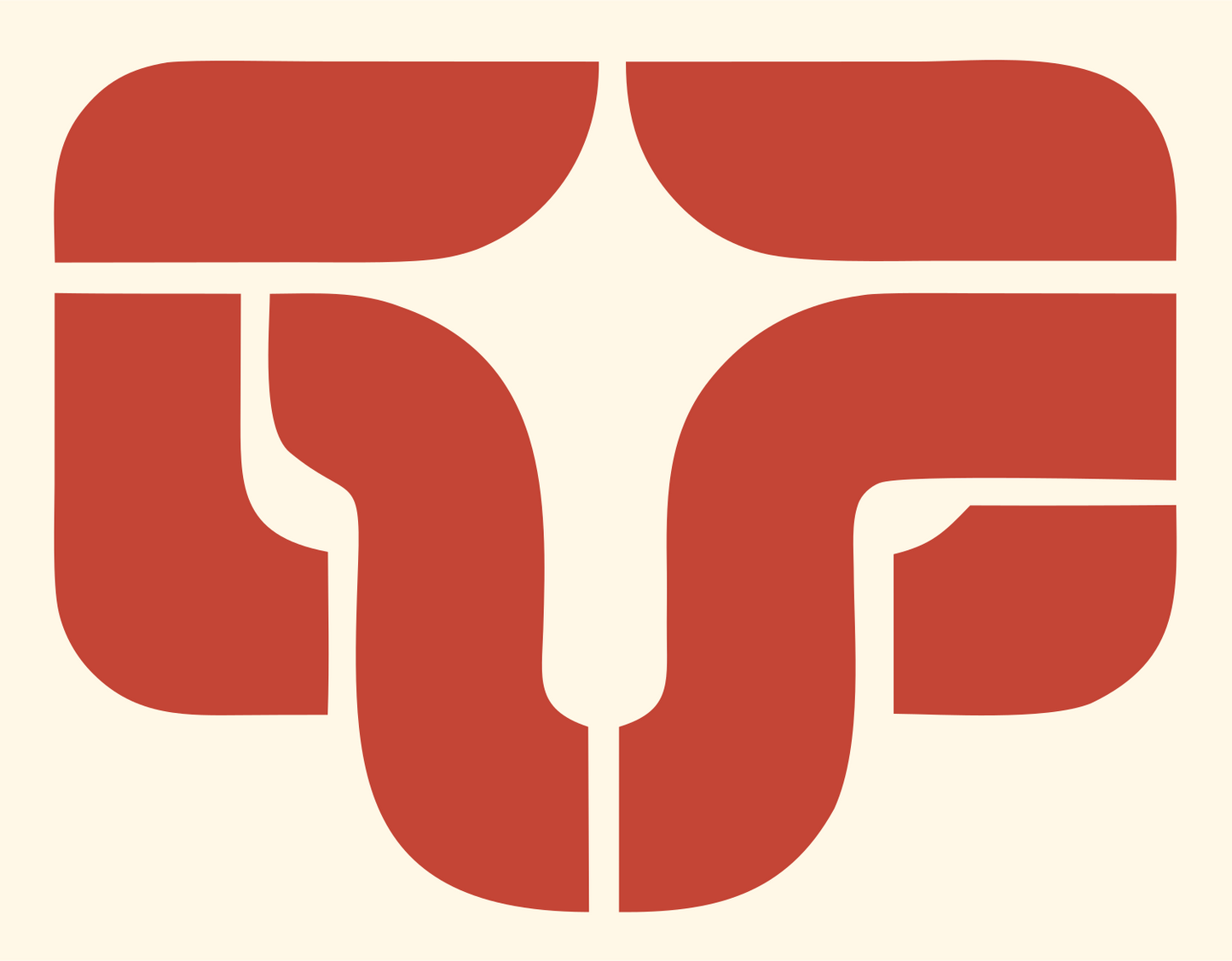 Flat Ram Mask Logo #fff8e7/#c44536