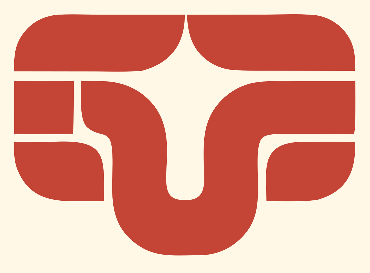 Ram Horn Mask Logo #fff8e7/#c44536