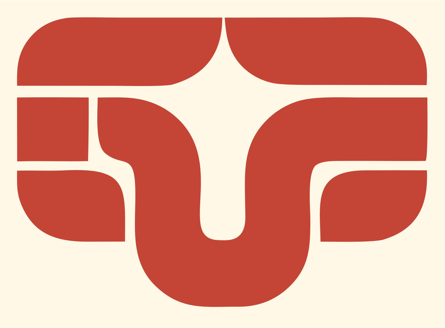 Ram Horn Mask Logo #fff8e7/#c44536