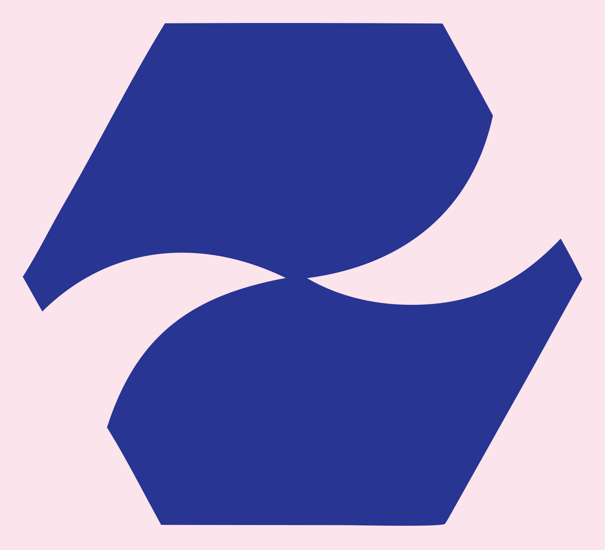 Negative Space River Logo #fce4ec/#283593