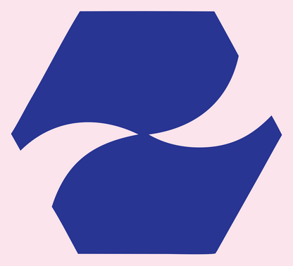 Negative Space River Logo #fce4ec/#283593