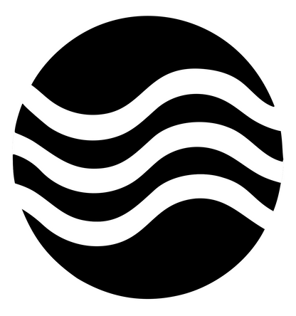 Triple Wave Circle Logo #ffffff/#000000