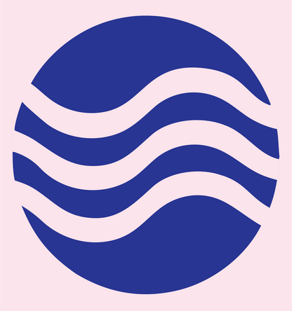 Triple Wave Circle Logo #fce4ec/#283593