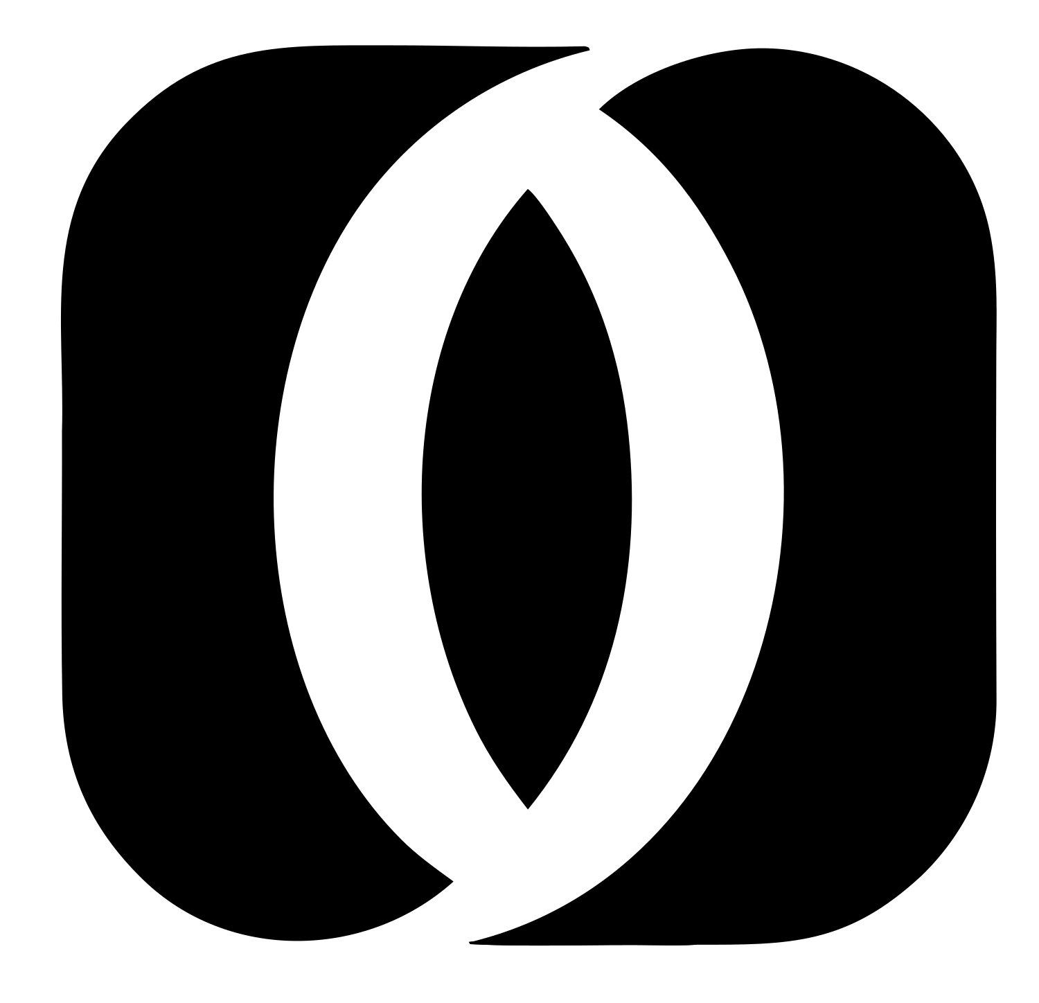 Interlocking Oval Flow Logo #ffffff/#000000