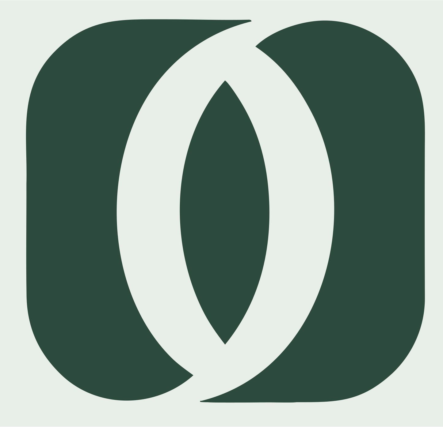 Interlocking Oval Flow Logo #e8efe9/#2d4a3e