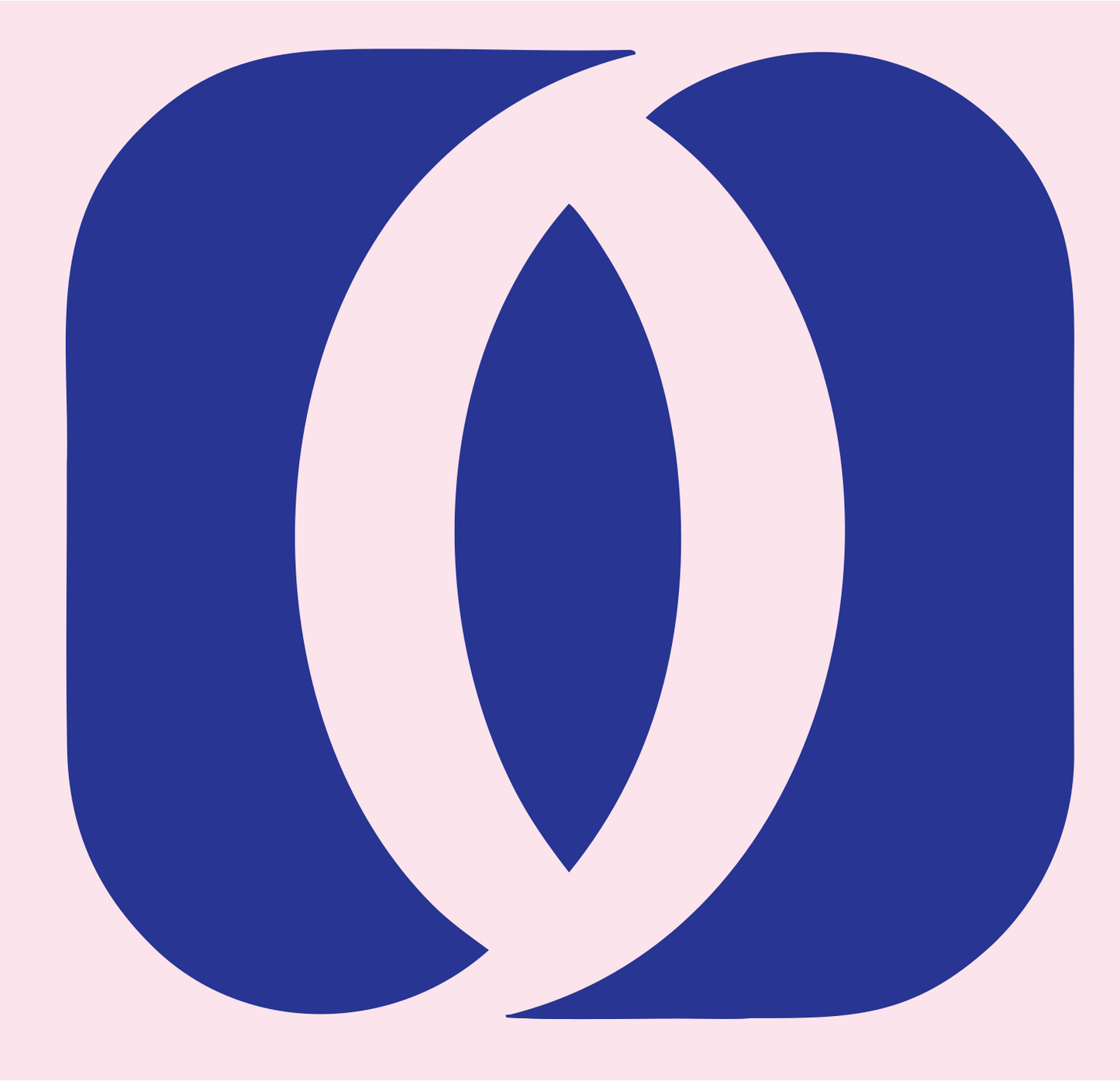 Interlocking Oval Flow Logo #fce4ec/#283593