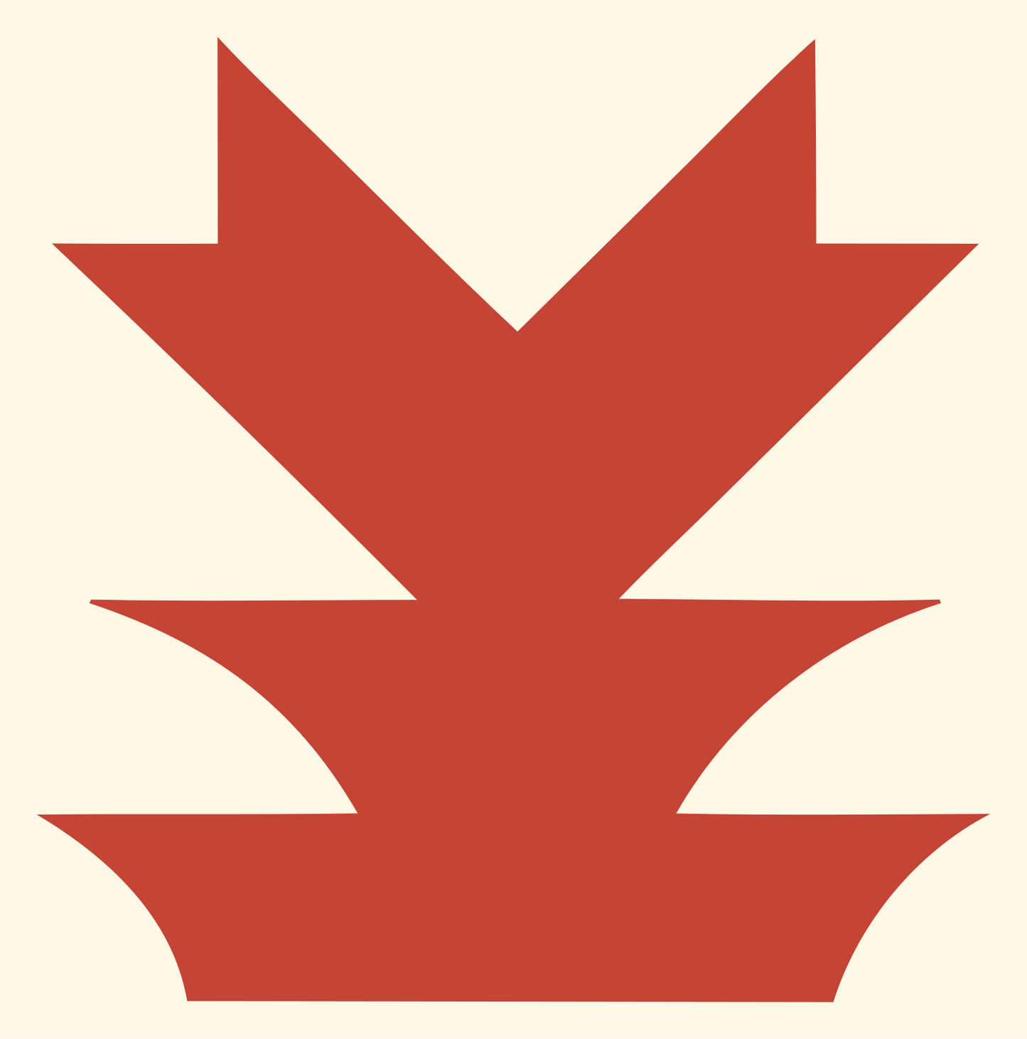 Brutalist Desert Icons Logo #fff8e7/#c44536