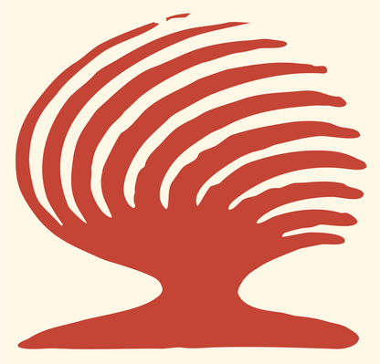 Smoke Plume Island Logo #fff8e7/#c44536