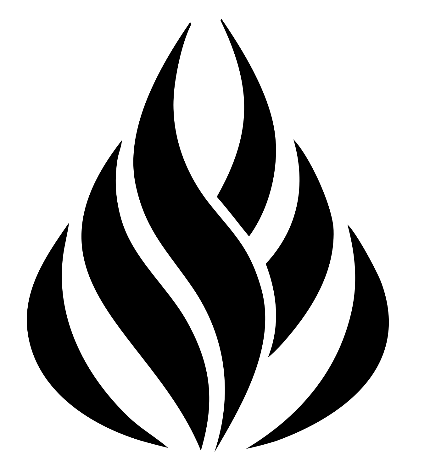 Layered Flame Swirl Logo #ffffff/#000000