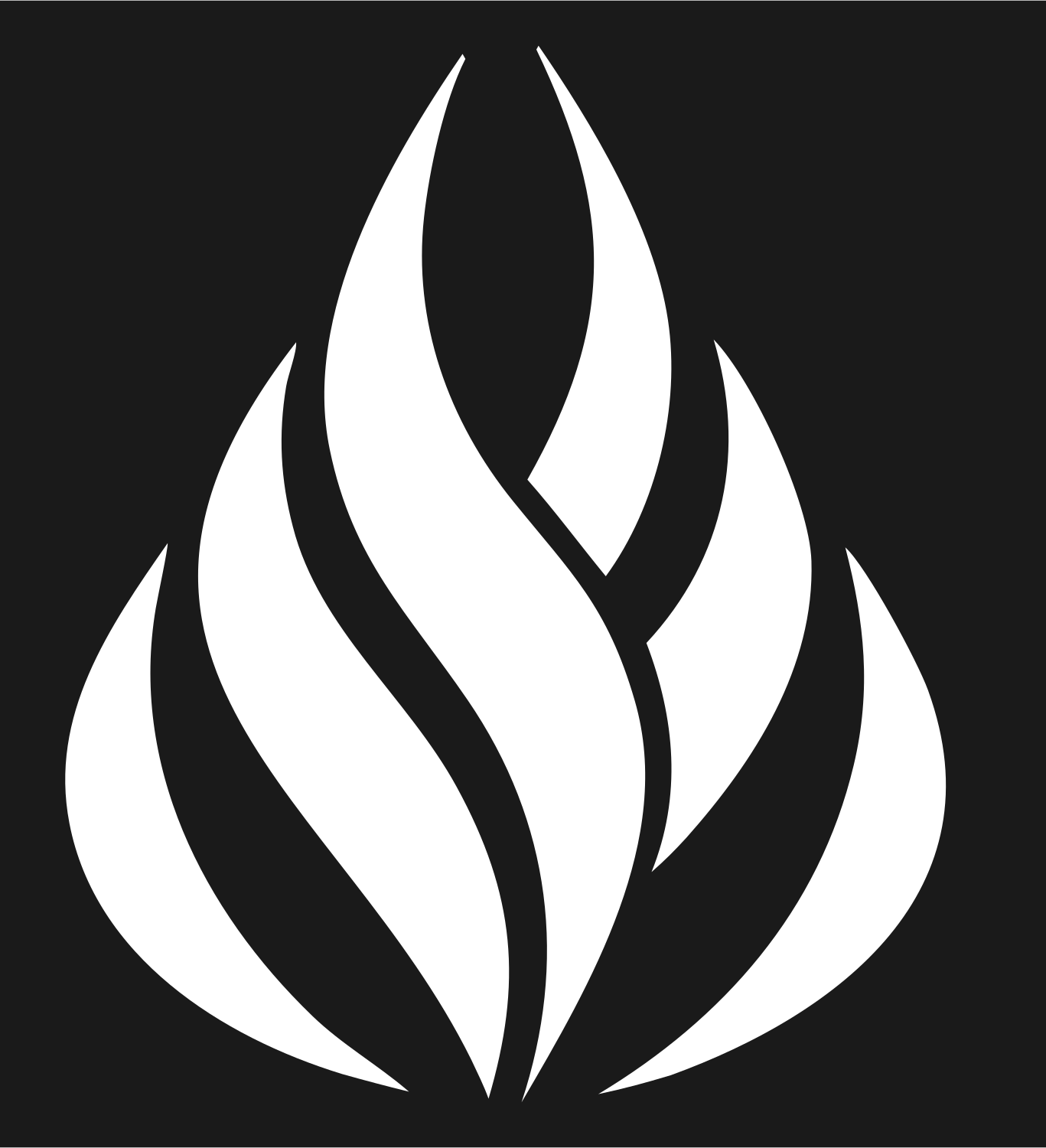 Layered Flame Swirl Logo #1a1a1a/#ffffff