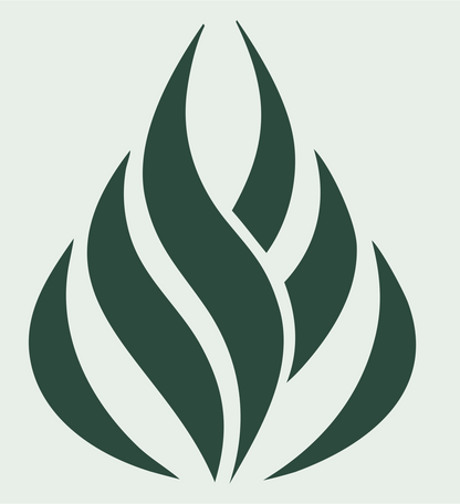 Layered Flame Swirl Logo #e8efe9/#2d4a3e