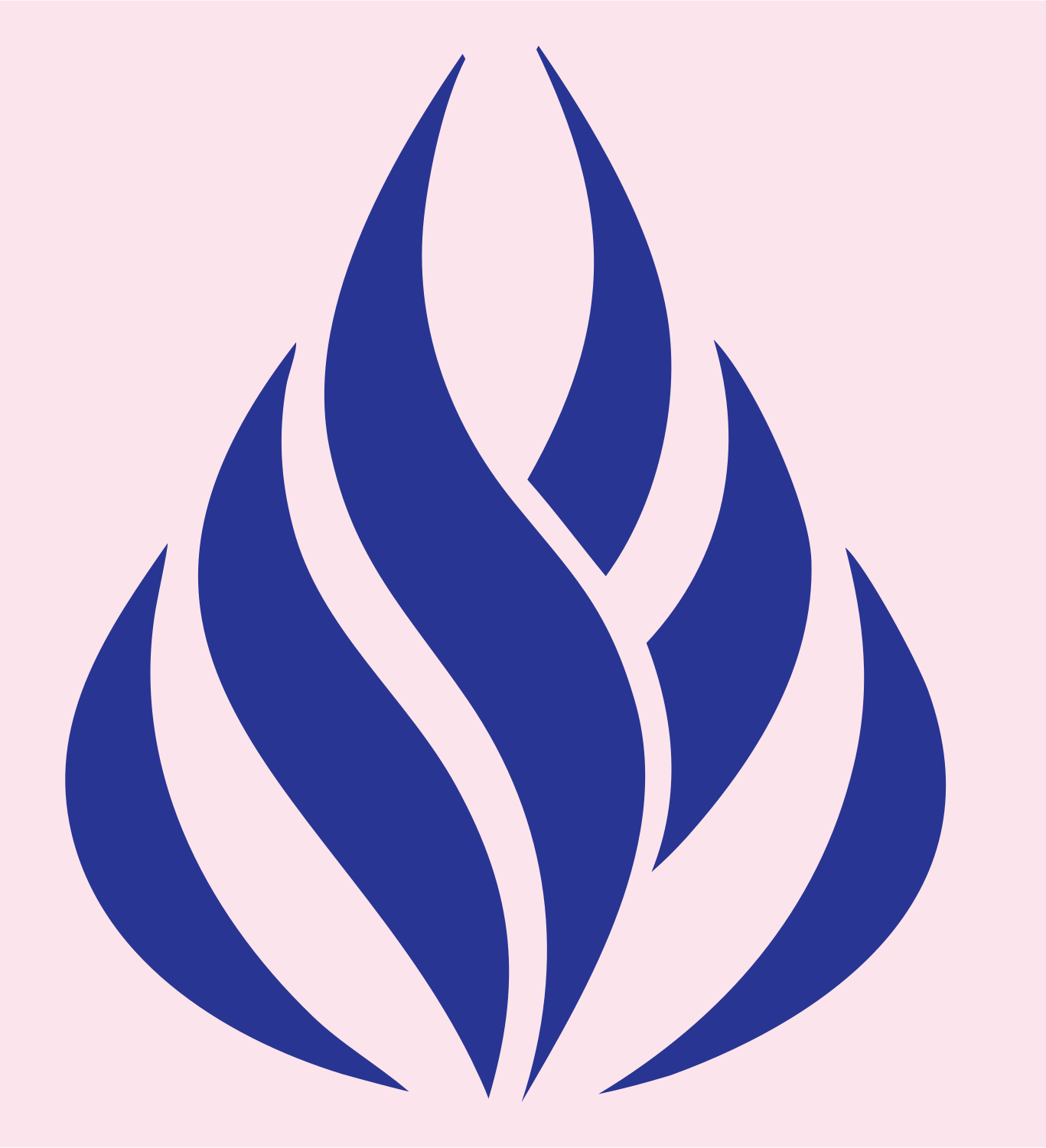 Layered Flame Swirl Logo #fce4ec/#283593