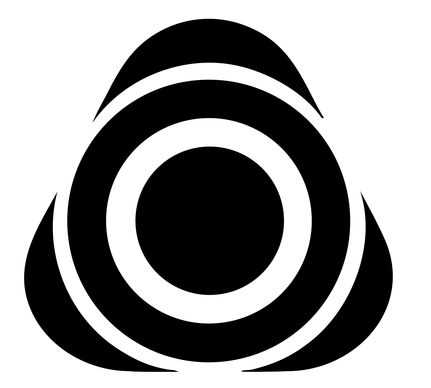 Concentric Circle Triangle Logo #ffffff/#000000