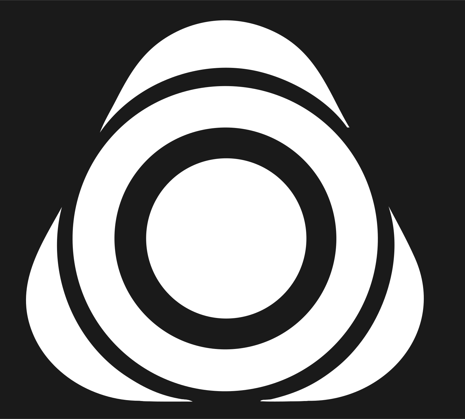Concentric Circle Triangle Logo #1a1a1a/#ffffff