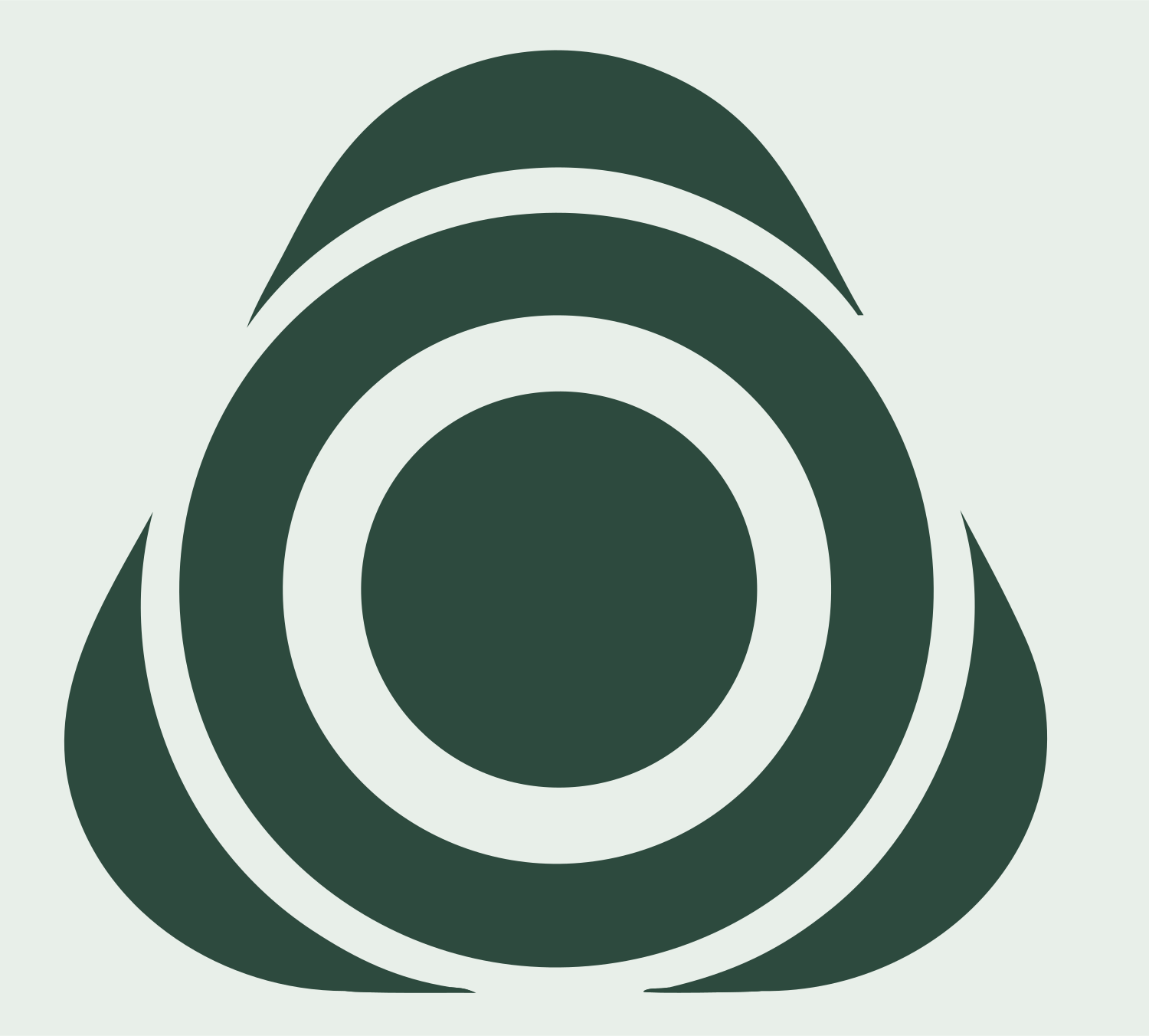 Concentric Circle Triangle Logo #e8efe9/#2d4a3e