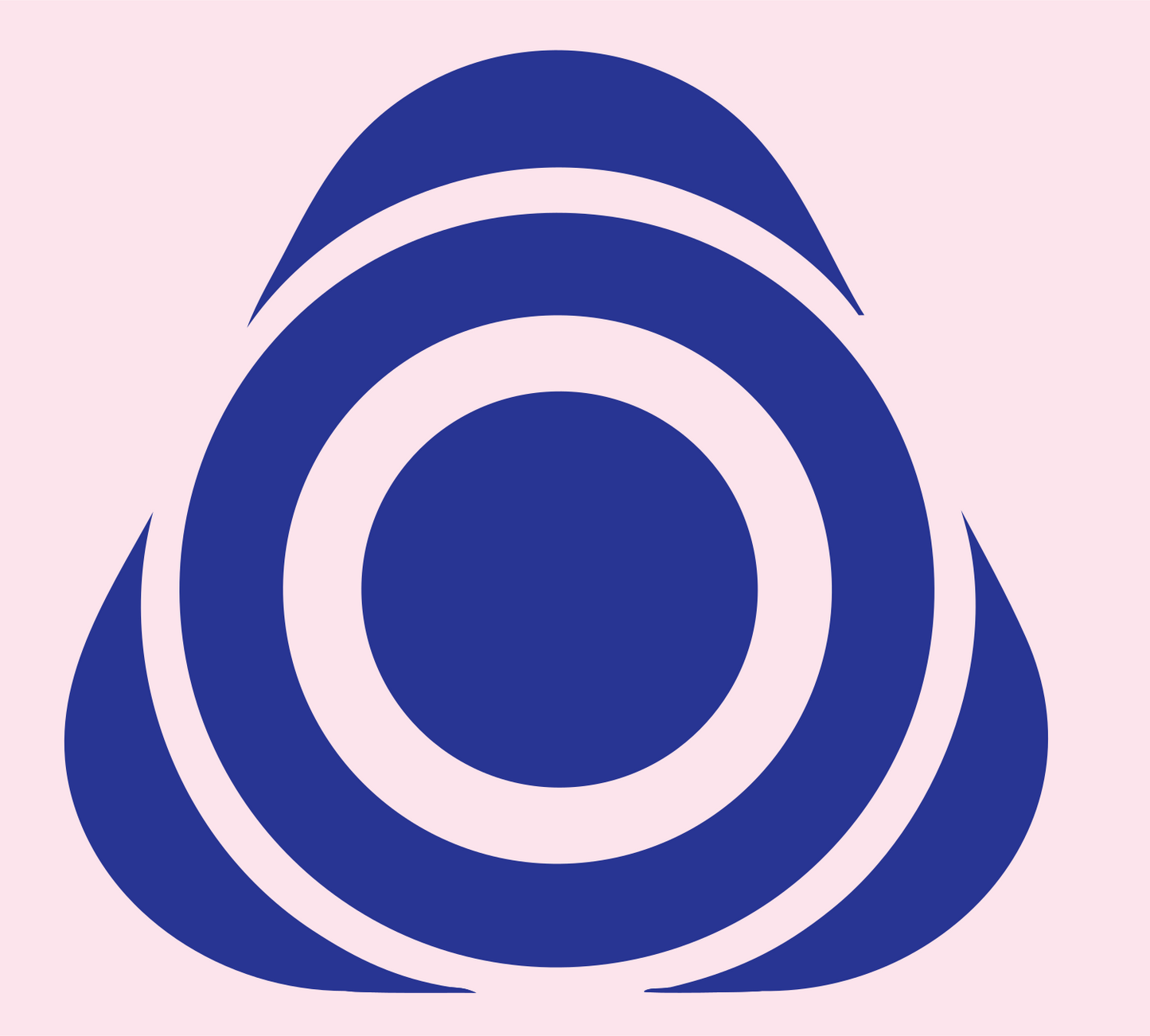 Concentric Circle Triangle Logo #fce4ec/#283593