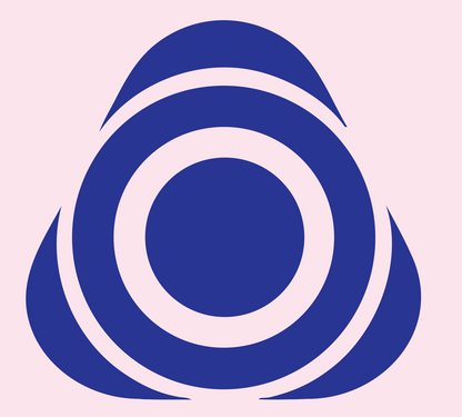 Concentric Circle Triangle Logo #fce4ec/#283593