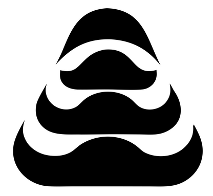 Stacked Dome Layers Logo #ffffff/#000000