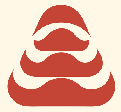 Stacked Dome Layers Logo #fff8e7/#c44536
