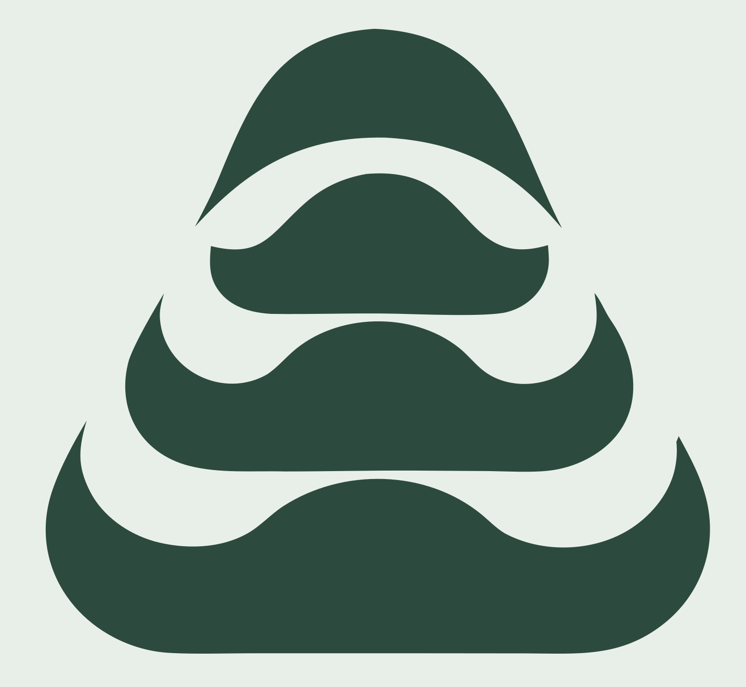 Stacked Dome Layers Logo #e8efe9/#2d4a3e