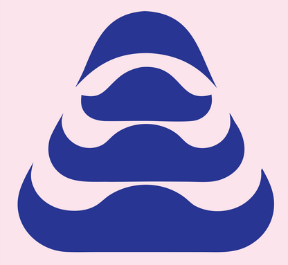 Stacked Dome Layers Logo #fce4ec/#283593