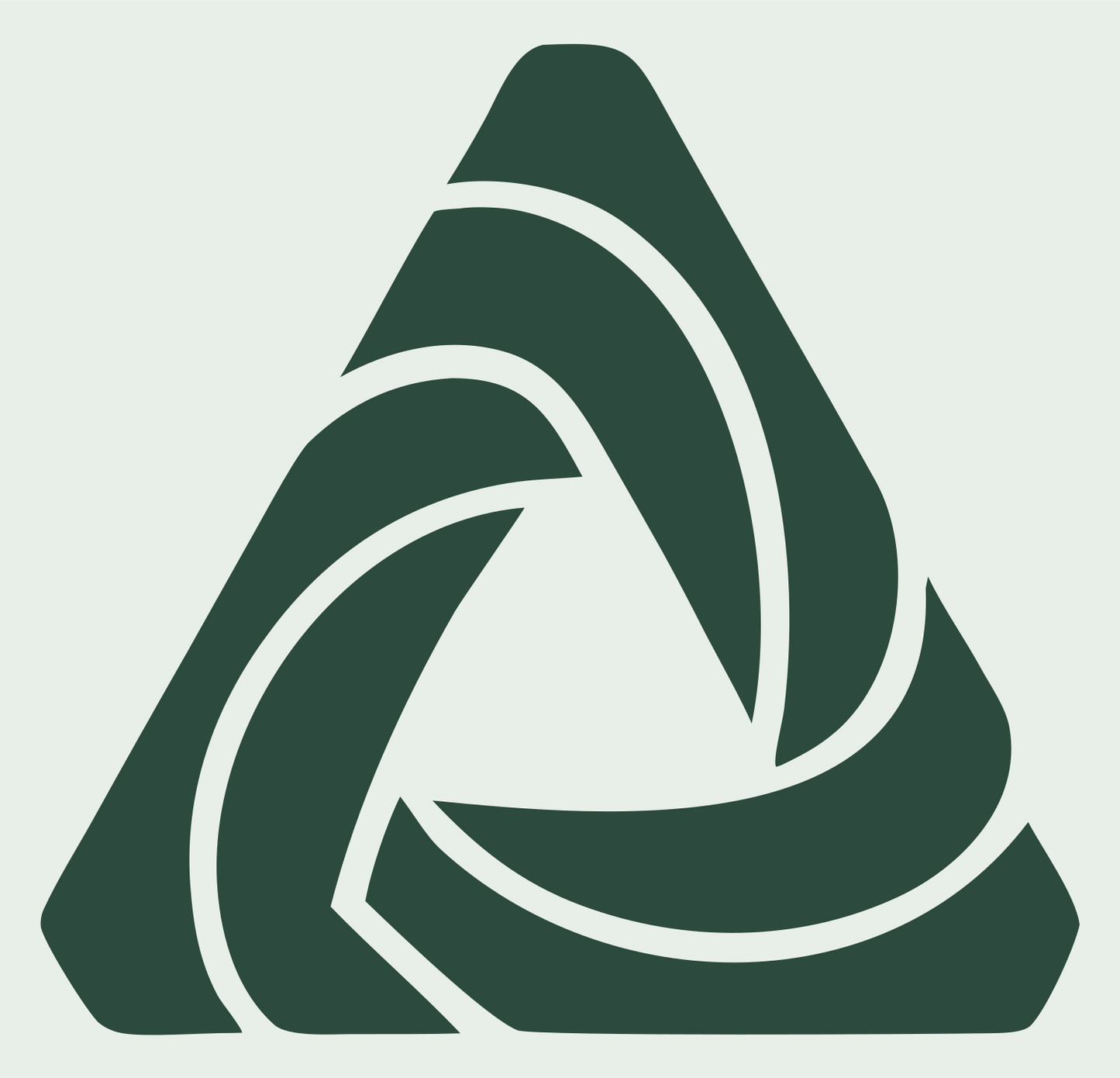 Twisted Ribbon Triangle Logo #e8efe9/#2d4a3e