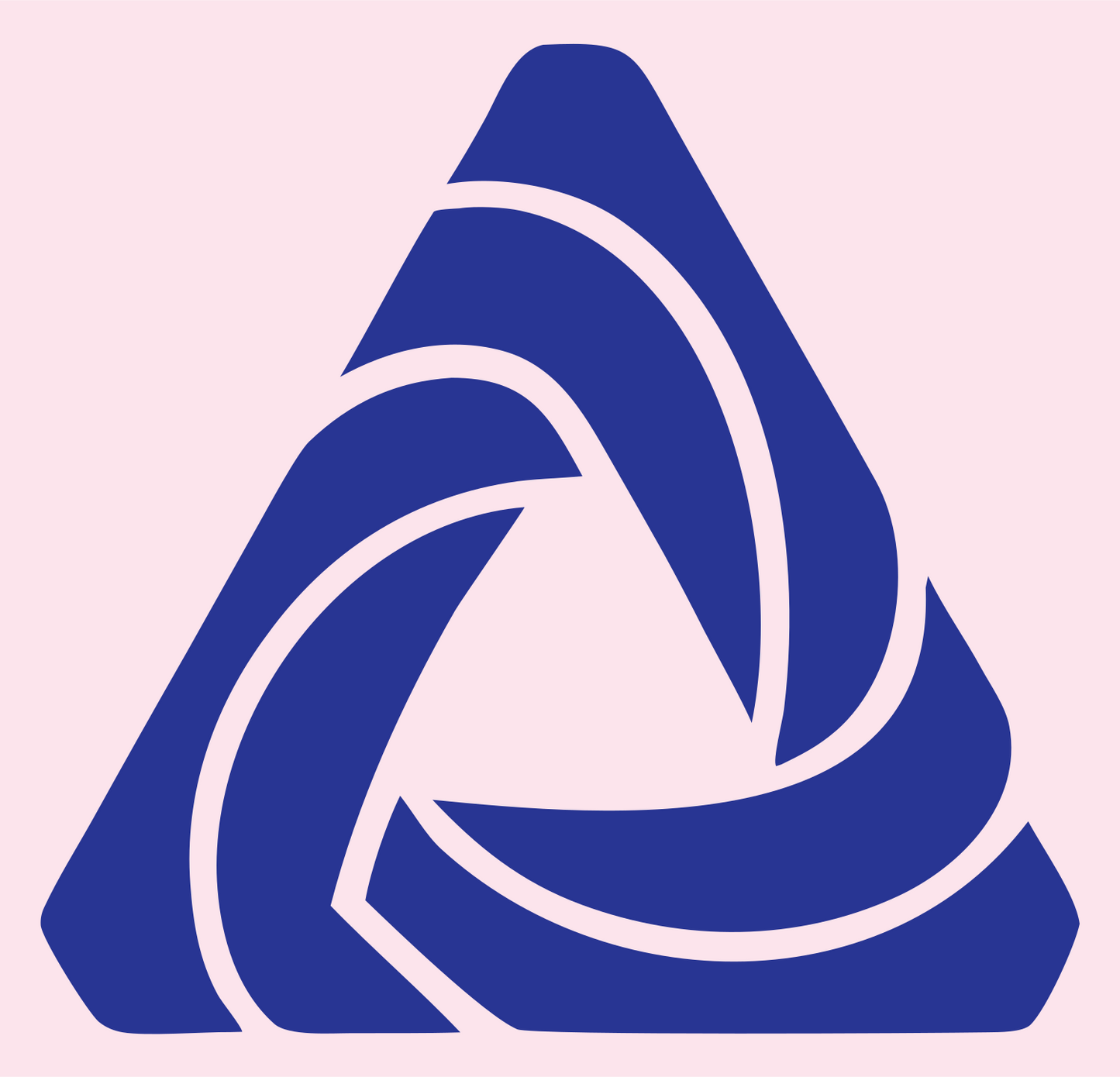 Twisted Ribbon Triangle Logo #fce4ec/#283593