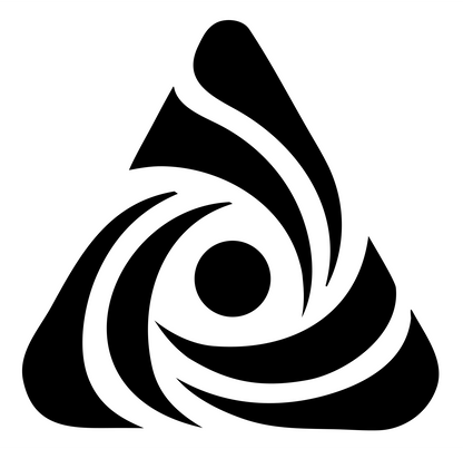 Swirl Vortex Triangle Logo #ffffff/#000000