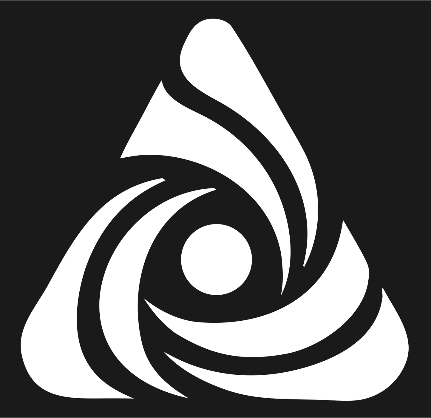 Swirl Vortex Triangle Logo #1a1a1a/#ffffff