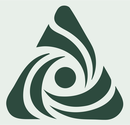 Swirl Vortex Triangle Logo #e8efe9/#2d4a3e