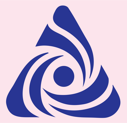 Swirl Vortex Triangle Logo #fce4ec/#283593