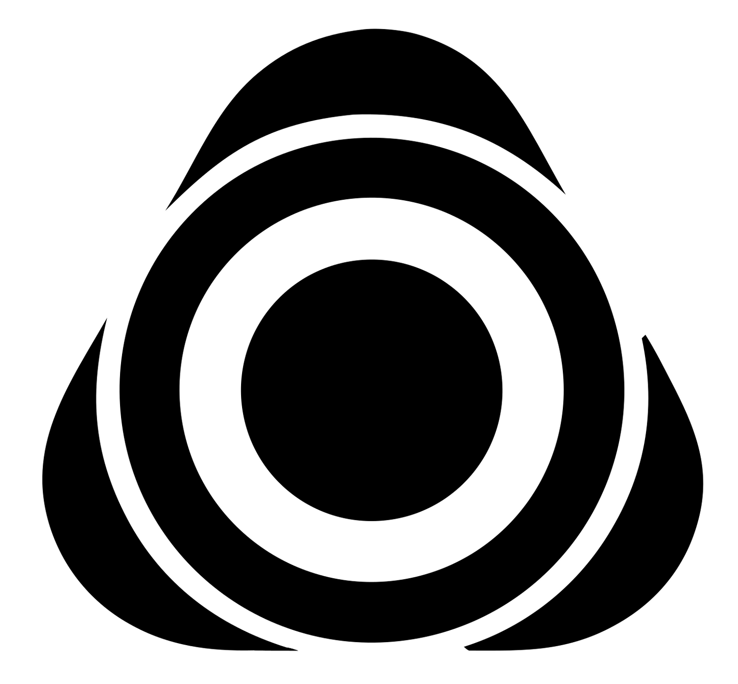 Bullseye Triangle Overlap Logo #ffffff/#000000