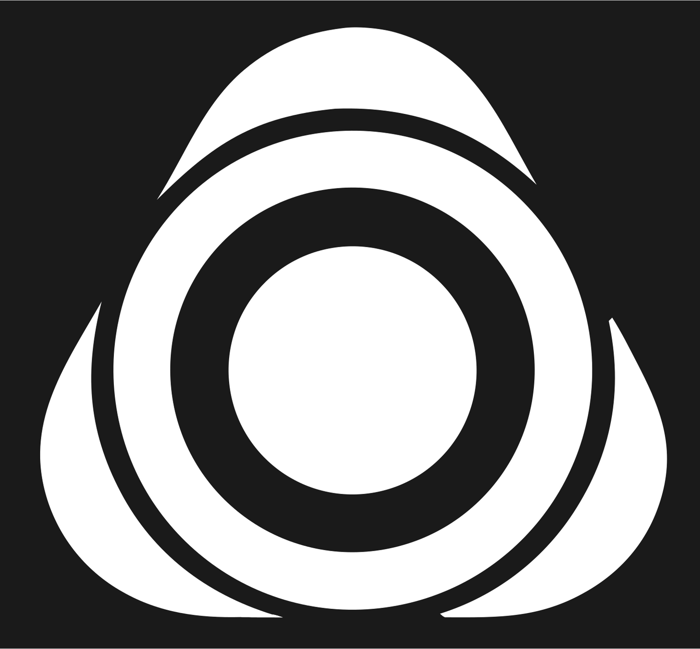 Bullseye Triangle Overlap Logo #1a1a1a/#ffffff