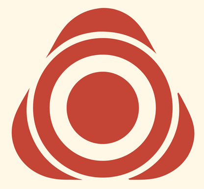 Bullseye Triangle Overlap Logo #fff8e7/#c44536