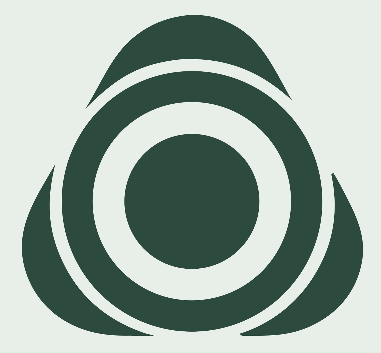 Bullseye Triangle Overlap Logo #e8efe9/#2d4a3e