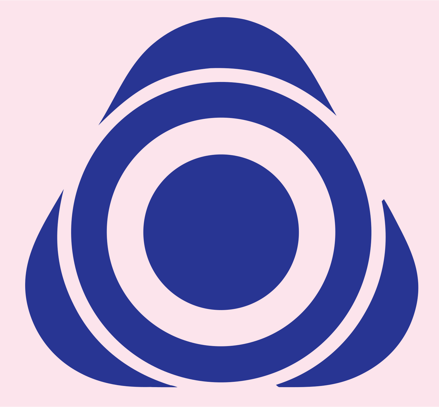 Bullseye Triangle Overlap Logo #fce4ec/#283593