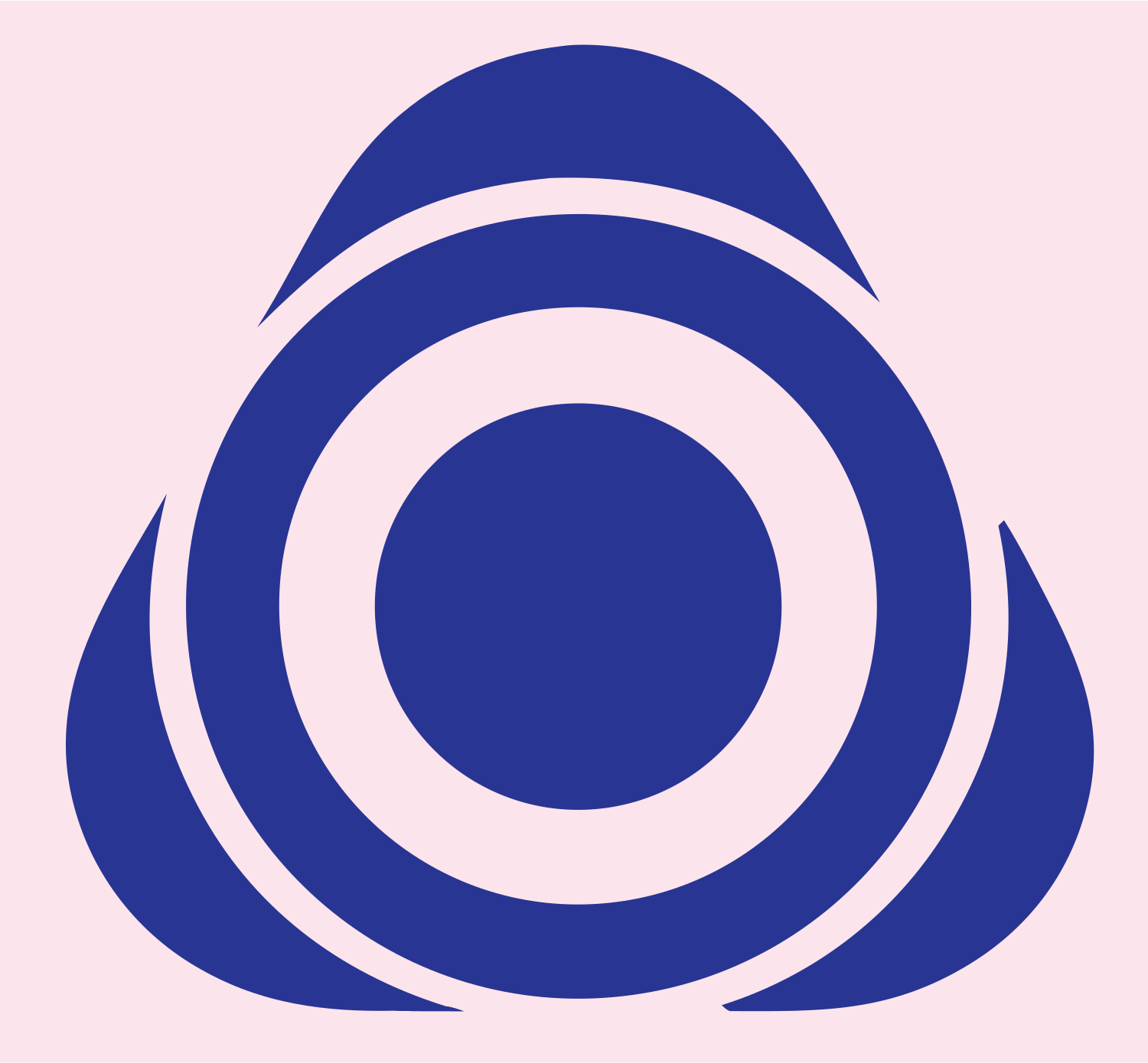 Bullseye Triangle Overlap Logo #fce4ec/#283593