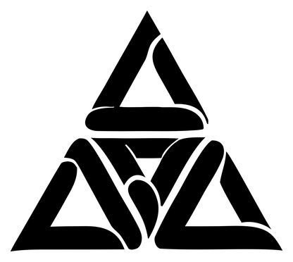 Three Triangle Overlap Logo #ffffff/#000000