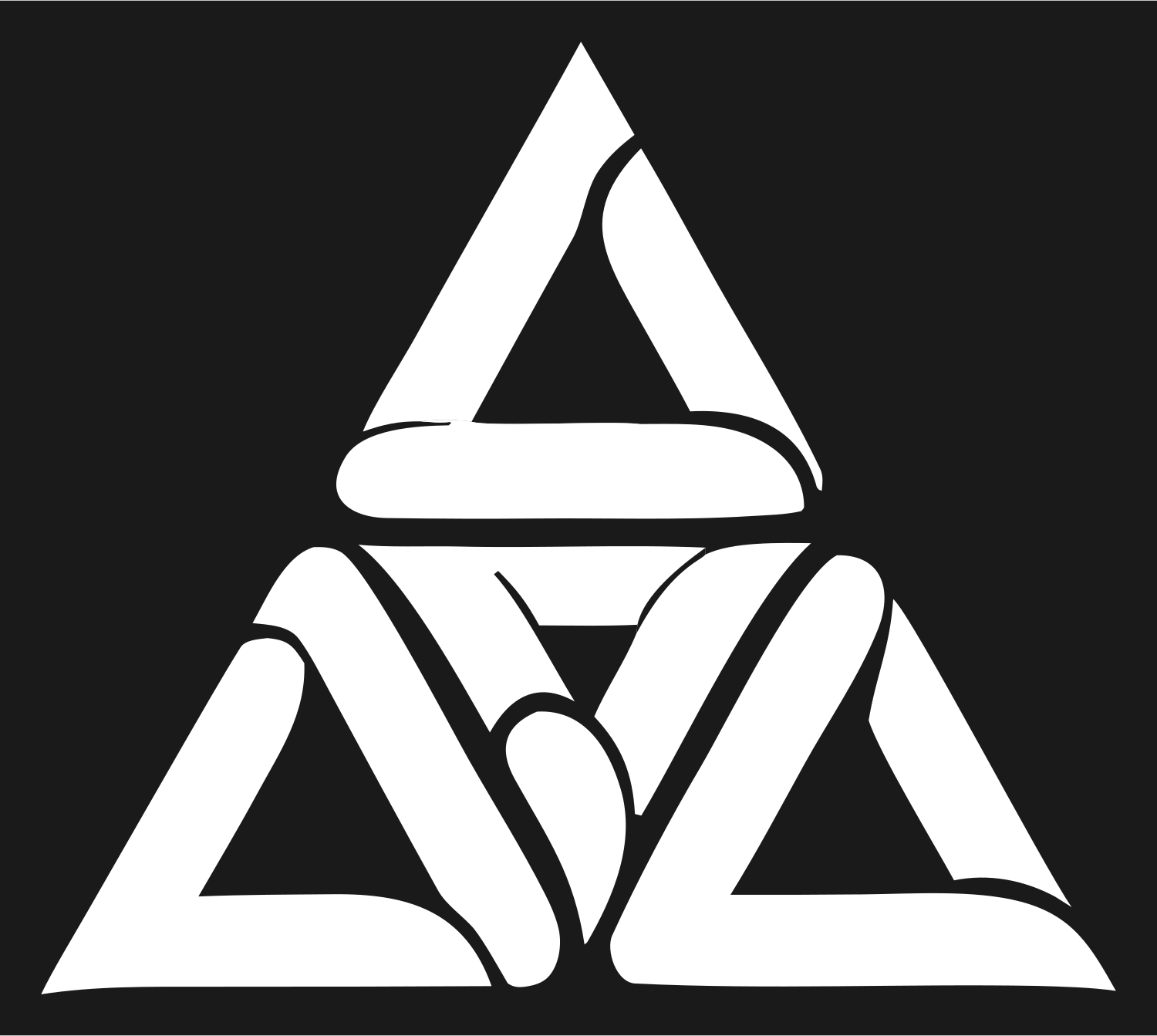 Three Triangle Overlap Logo #1a1a1a/#ffffff