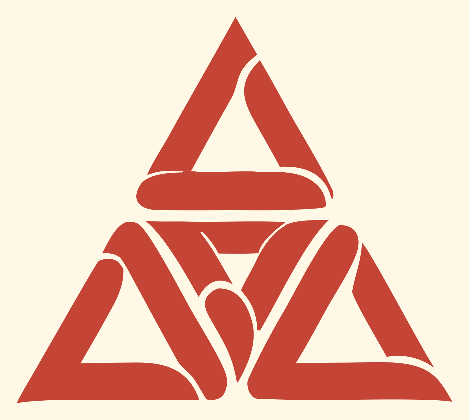 Three Triangle Overlap Logo #fff8e7/#c44536