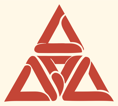 Three Triangle Overlap Logo #fff8e7/#c44536