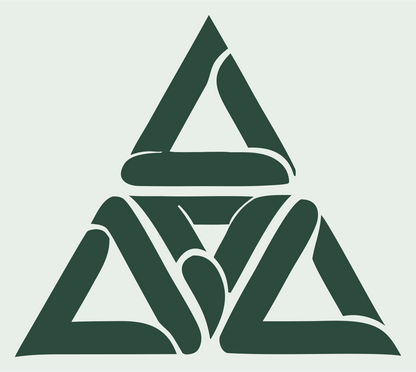 Three Triangle Overlap Logo #e8efe9/#2d4a3e